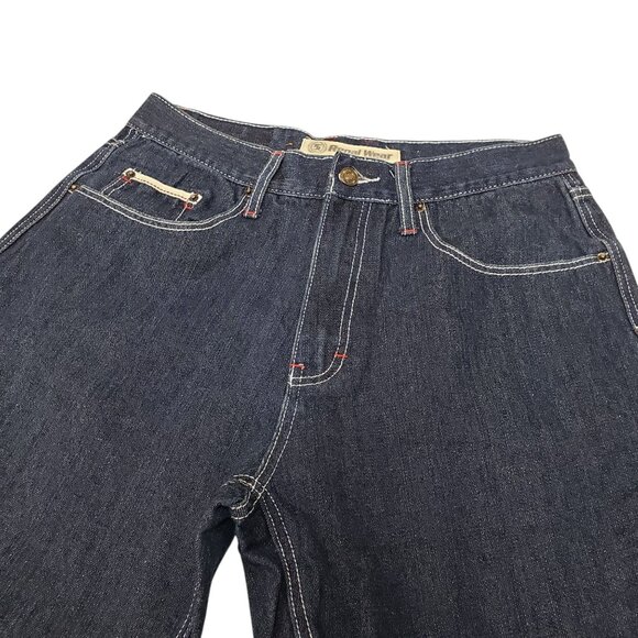 Regal Wear Triumph Mens Blue Jeans Red White Stitching Size 34x32 Y2K - Picture 3 of 10